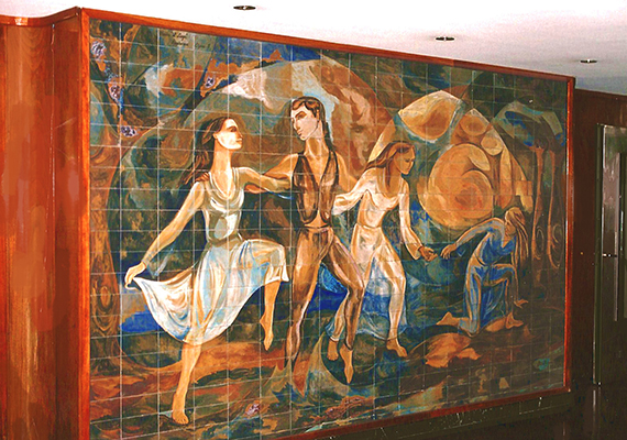 Mural cerámico<br>Nazarre y Cuenca, Villa del Parque, CABA