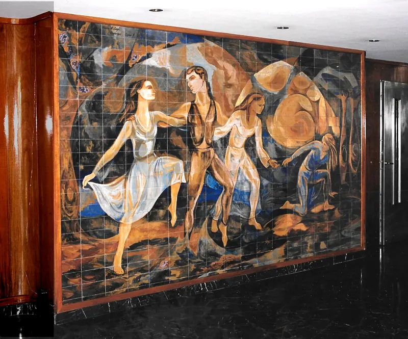 Mural cerámico en Nazarre y Cuenca, Villa del Parque