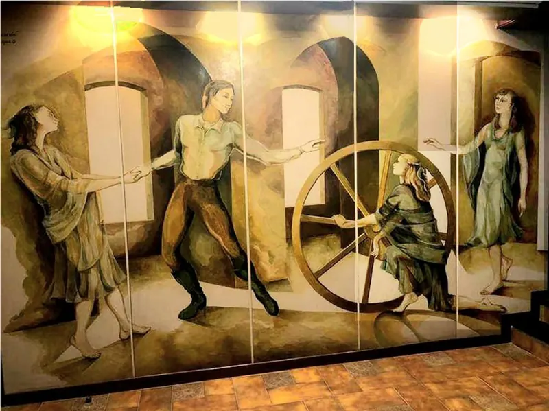Otra perspectiva del mural óleo sobre madera de 2,50 × 5 m, Ciudad de Formosa
