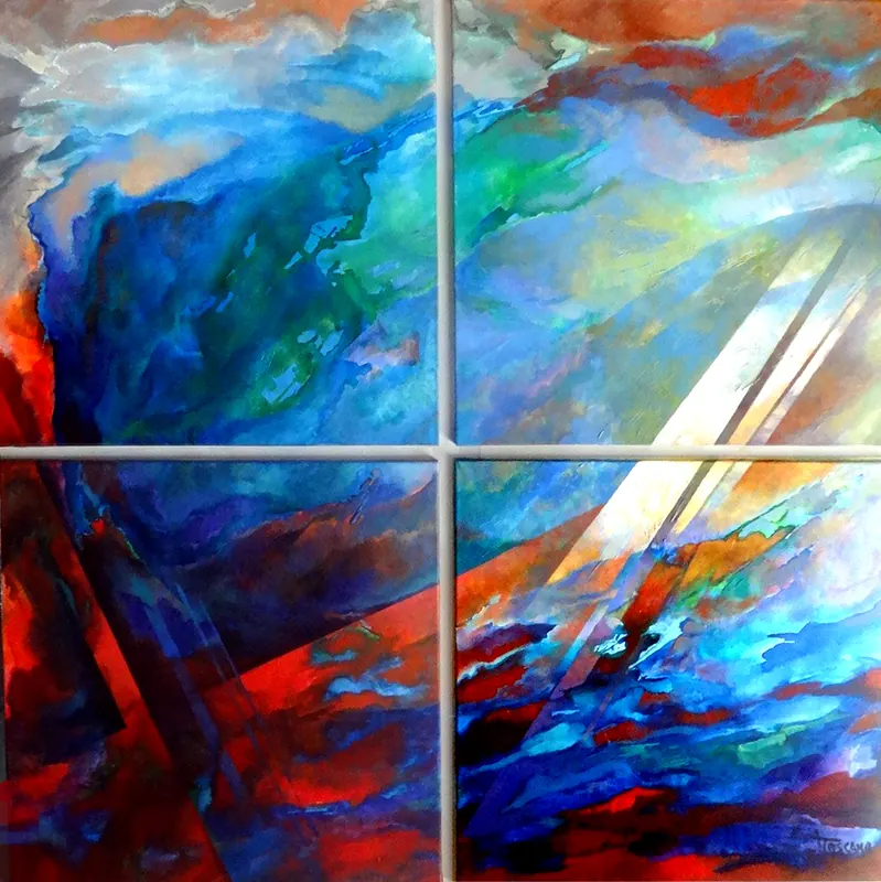 Políptico espacial, 170 x 170cm